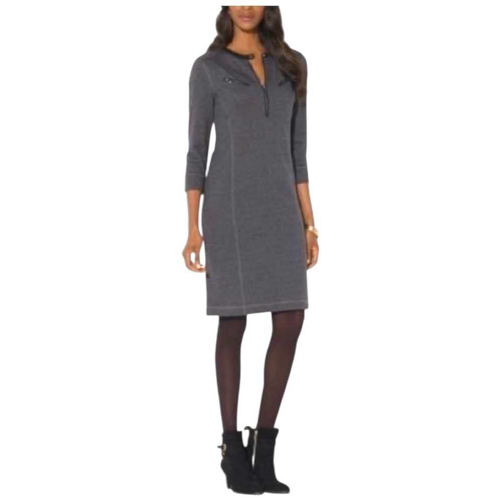 Lauren Ralph Lauren Sweater Dress Equestrian Chic Women’s Medium Black Gray